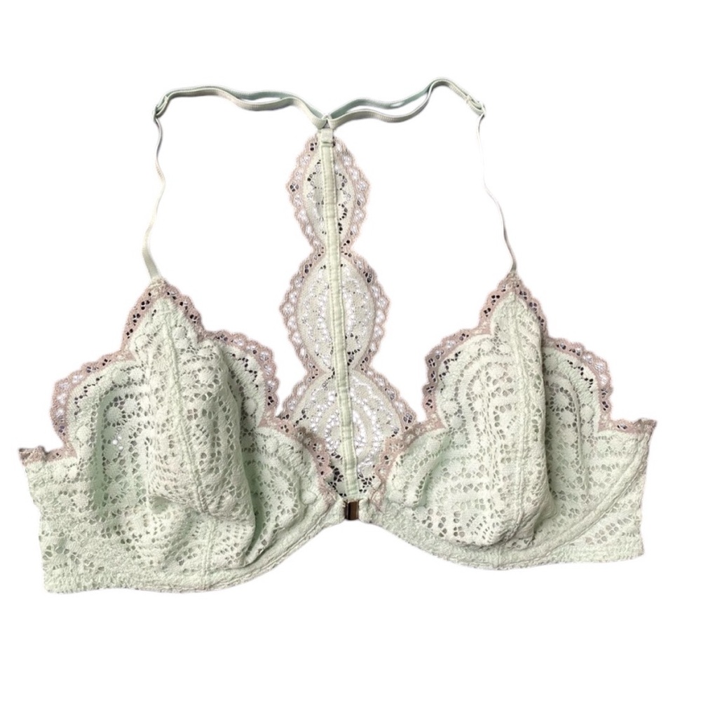 FREE PEOPLE BLUE LACE UNDERWIRE RACER BACK BRA